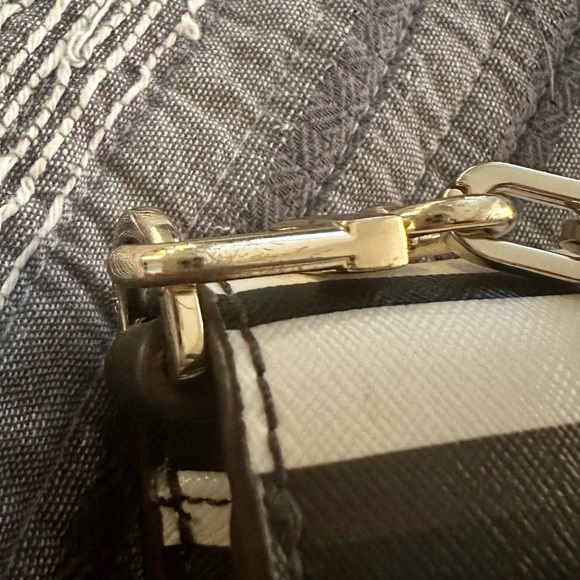 Tory Burch Striped Robinson Crossbody Wallet On Chain - Picture 8 of 10